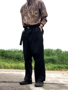 「古着のアイテム（シャツ/ブラウス、イエロー系）」を使った、しょーさん（メンズ・176cm）の夏コーディネート