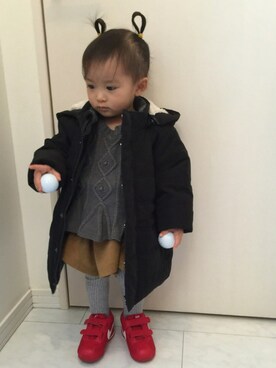 「babygap」｜「アイテム（ブルゾン）」を使った、sara☆hanaさん（キッズ・80cm）の冬コーディネート