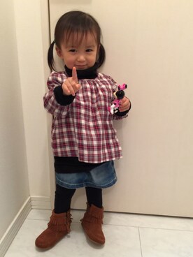 「babygap」｜「アイテム（ブーツ）」を使った、sara☆hanaさん（キッズ・80cm）の冬コーディネート