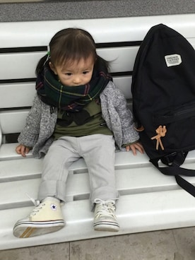 「FREDRIK PACKERS（フレドリックパッカーズ）の【Fredrik Packers】500D Day Pack（バックパック/リュック）」を使った、sara☆hanaさん（キッズ・80cm）の秋コーディネート