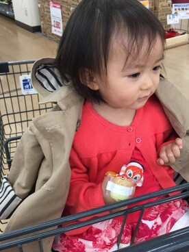 「babygap」｜「アイテム（トレンチコート）」を使った、sara☆hanaさん（キッズ・80cm）の秋コーディネート