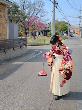 「卒業袴」｜mさん（レディース・151cm）の春コーディネート
