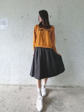 「PULL&BEAR（プルアンドベア）のアイテム（スウェット）」を使った、Tyさん（レディース・175cm）の秋コーディネート