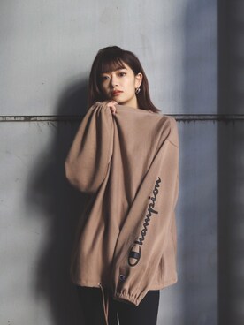 「Champion別注」｜LISA さん（レディース・160cm）の冬コーディネート