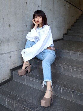「Champion別注」｜LISA さん（レディース・160cm）の冬コーディネート
