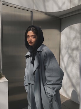 「EMODA」｜「アイテム（トレンチコート）」を使った、LISA さん（レディース・160cm）の冬コーディネート