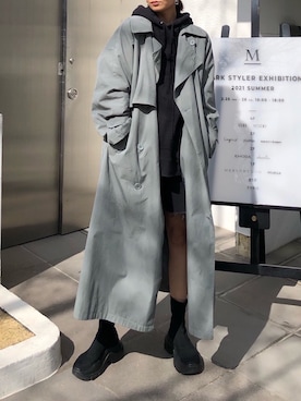 「EMODA」｜「アイテム（トレンチコート）」を使った、LISA さん（レディース・160cm）の冬コーディネート