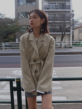 Emoda エモダ レディース のテーラードジャケット グリーン カーキ 緑色系 コーディネート Zozotown