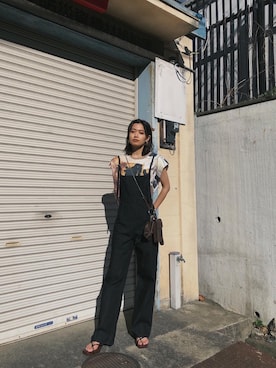 「EMODA（エモダ）のアイテム（オールインワン・サロペット）」を使った、LISA さん（レディース・160cm）の春コーディネート
