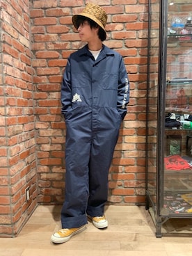 「ラフコーデ」｜「アイテム（つなぎ/オールインワン）」を使った、Ririkiさん（メンズ・168cm）の冬コーディネート