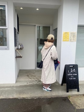 「sakishimatokyo（サキシマトーキョー）のアイテム（トレンチコート）」を使った、maaaさん（レディース・157cm）の春コーディネート