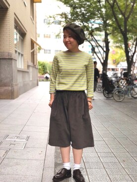 「orcival」｜「アイテム（ハンチング/ベレー帽）」を使った、すなださん（レディース・148cm）の秋コーディネート