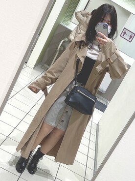 「one after another NICE CLAUP（ワンアフターアナザーナイスクラップ）のアイテム（トレンチコート）」を使った、なのなのなさん（レディース・152cm）の春コーディネート
