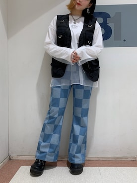 「フィッシングベスト」｜AYAVINさん（レディース・154cm）の春コーディネート