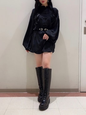 「WEGO（ウィゴー）のアイテム（シャツワンピース）」を使った、AYAVINさん（レディース・154cm）の秋コーディネート