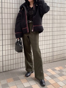 「ミニショルダー」｜「アイテム（ブルゾン）」を使った、AYAVINさん（レディース・154cm）の秋コーディネート