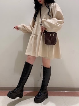 「WEGO（ウィゴー）のアイテム（ワンピース）」を使った、AYAVINさん（レディース・154cm）の冬コーディネート