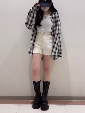「WOOALONG（ウアロン）のアイテム（帽子）」を使った、AYAVINさん（レディース・154cm）の春コーディネート