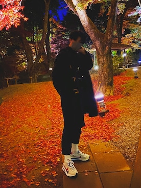 「NIKE」｜「アイテム（ダッフルコート）」を使った、けーとさん（メンズ・183cm）の秋コーディネート