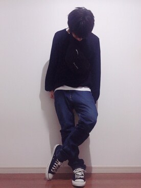 「CONVERSE（コンバース）のアイテム（ショルダーバッグ）」を使った、25takaさん（メンズ・172cm）の春コーディネート