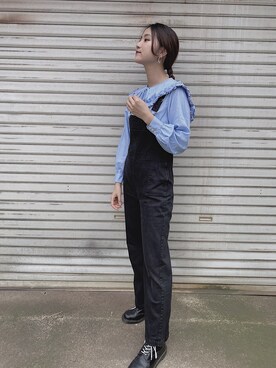 「jouetie（ジュエティ）のアイテム（サロペット/オーバーオール）」を使った、amyさん（レディース・168cm）の春コーディネート