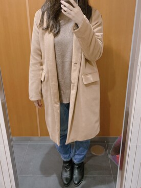 「RETRO GIRL（レトロガール）のアイテム（チェスターコート）」を使った、S**さん（レディース・159cm）の春コーディネート