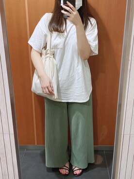 「バックロゴ」｜「アイテム（サンダル）」を使った、S**さん（レディース・159cm）の冬コーディネート