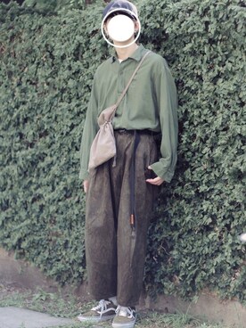 「JUNRED（ジュンレッド）のアイテム（チノパンツ）」を使った、サンガハチコ◉さん（メンズ・172cm）の春コーディネート