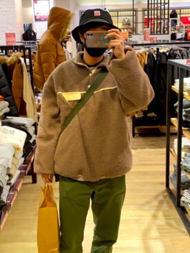 「neos（ネオス）のアイテム（帽子）」を使った、tumuwanchanさん（メンズ・175cm）の冬コーディネート