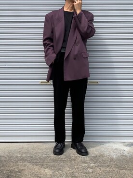 「08sircus（ゼロエイトサーカス）のアイテム（パンツ）」を使った、MARONさん（メンズ・172cm）の秋コーディネート