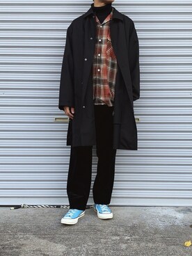 「08sircus（ゼロエイトサーカス）のアイテム（パンツ）」を使った、MARONさん（メンズ・172cm）の秋コーディネート