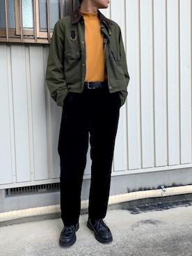 「08sircus（ゼロエイトサーカス）のアイテム（パンツ）」を使った、MARONさん（メンズ・172cm）の冬コーディネート
