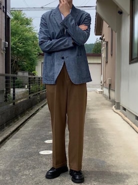 「UNIQLO（ユニクロ）のエアリズムコットンオーバーサイズTシャツ（5分袖）（Tシャツ/カットソー）」を使った、MARONさん（メンズ・172cm）の夏コーディネート