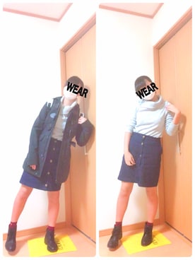 「H&M（エイチ・アンド・エム）のアイテム（ダッフルコート）」を使った、ぱんさん（レディース・158cm）の冬コーディネート