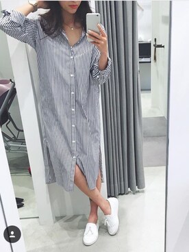 「アイテム（シャツワンピース）」を使った、sumireさん（レディース・163cm・20代）の夏コーディネート