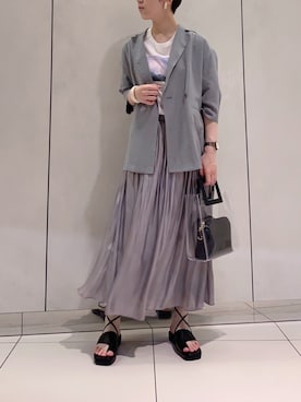 「リネンジャケット」｜たっつんさん（レディース・166cm）の春コーディネート