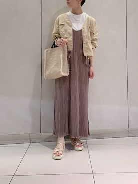 「スポサン」｜「アイテム（ミリタリージャケット）」を使った、たっつんさん（レディース・166cm）の夏コーディネート