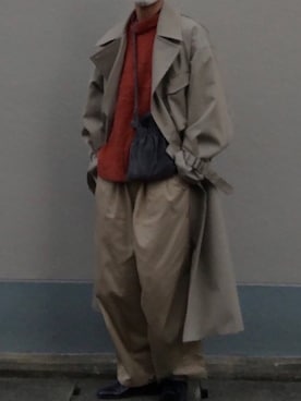 「RYO TAKASHIMA（リョウタカシマ）のアイテム（トレンチコート）」を使った、k1さん（メンズ・176cm）の冬コーディネート