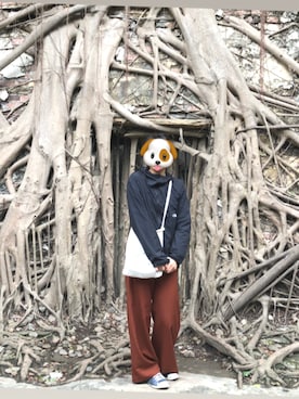 「オールスター」｜「アイテム（マウンテンパーカー）」を使った、iamkahoさん（レディース・168cm）の春コーディネート