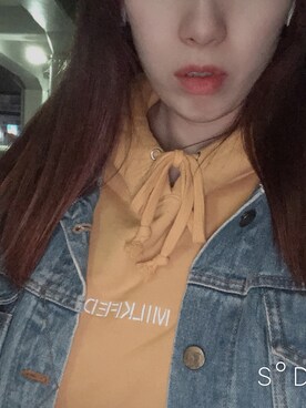 「MILKFED.」｜「アイテム（デニムジャケット）」を使った、유-키さん（レディース・166cm）の春コーディネート