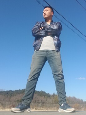 「DIESEL（ディーゼル）のアイテム（MA-1）」を使った、Toripullさん（メンズ・180cm）の冬コーディネート