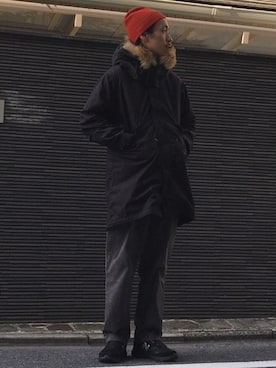 「BEAUTY&YOUTH UNITED ARROWS」｜「アイテム（モッズコート）」を使った、Keisuke Osukaさん（メンズ・175cm）の冬コーディネート