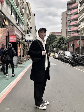 「PUBLIC SCHOOL（パブリックスクール）のアイテム（帽子）」を使った、Siicさん（メンズ・170cm）の冬コーディネート