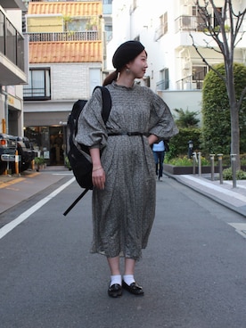 「FREAK'S STORE（フリークスストア）のアイテム（ハンチング/ベレー帽）」を使った、Rinnaさん（レディース・159cm）の春コーディネート