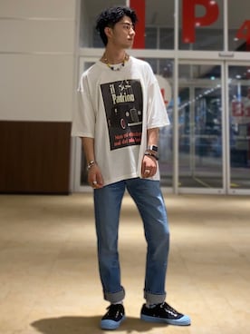 「Right-on（ライトオン）のアイテム（デニムパンツ）」を使った、shoki1997rさん（メンズ・167cm）の夏コーディネート