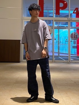 「Right-on（ライトオン）のアイテム（チノパンツ）」を使った、shoki1997rさん（メンズ・167cm）の夏コーディネート