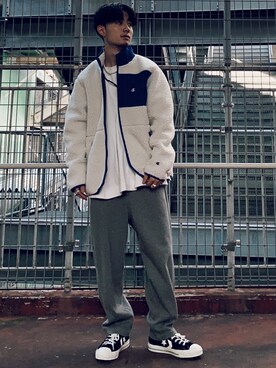 「Champion（チャンピオン）のアイテム（その他アウター）」を使った、shoki1997rさん（メンズ・167cm）の冬コーディネート