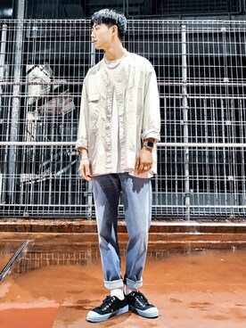 「Right-on（ライトオン）のアイテム（ジャケット/アウター）」を使った、shoki1997rさん（メンズ・167cm）の春コーディネート