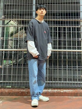 「Right-on（ライトオン）のアイテム（Tシャツ/カットソー）」を使った、shoki1997rさん（メンズ・167cm）の春コーディネート