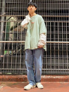 「Right-on（ライトオン）のアイテム（Tシャツ/カットソー）」を使った、shoki1997rさん（メンズ・167cm）の春コーディネート